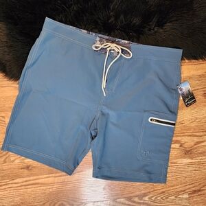NWT Men's Blue Swim Trunks Quick Dry Fishing Shorts XL